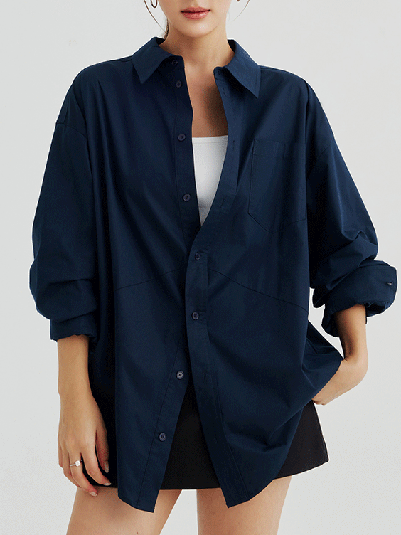 10.時髦over size寬版襯衫