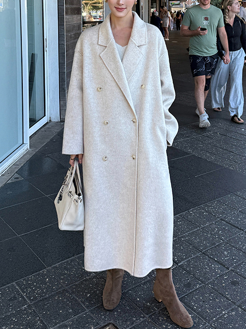 26.75%Wool排扣手工大衣