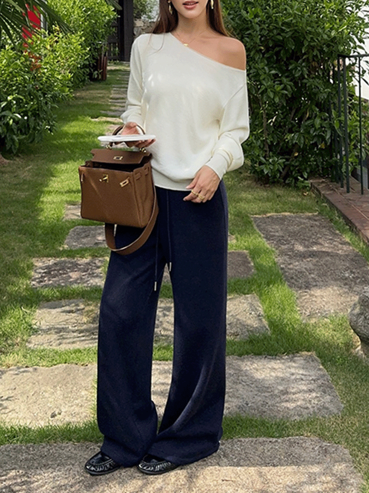 30.羊毛混紡俐落棉褲